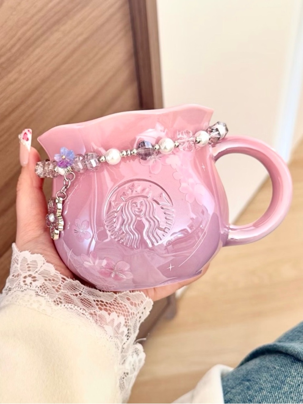 Starbucks Sakura Cherry Blossom CeramicMug 12oz WithAccessories China Exclusive
